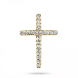 kruis diamant hanger in 14 caraat goud 0,25 ct