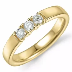 mémoire ring in 14 karaat goud 3 x 0,10 ct