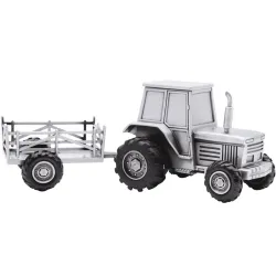 Geboortegeschenken: trekker met kar spaarpot in vertind  model: 152-76904