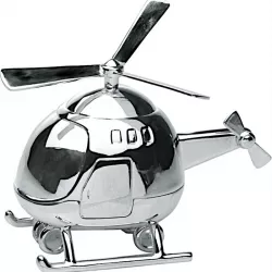 Geboortegeschenken: helikopter spaarpot in ziverplated  model: 152-85208