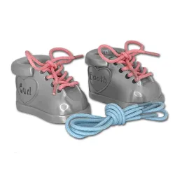 Geboortegeschenken: babyschoen eerste tand-haarlok in vertind  model: 154-73148
