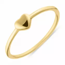 Smal Simple Rings hart ring in verguld sterlingzilver