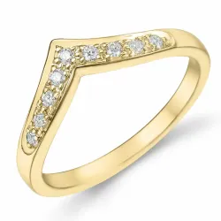 diamant ring in 14 karaat goud 0,117 ct