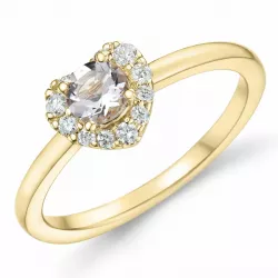 hart morganiet diamant ring in 14 karaat goud 0,32 ct 0,159 ct