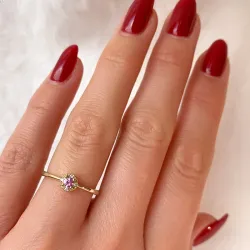 pink saffier diamant ring in 14 karaat goud 0,147 ct 0,02 ct