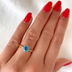 topaas solitaire ring in 14 karaat goud 1,35 ct