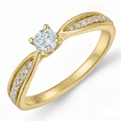 diamant ring in 14 karaat goud 0,20 ct 0,132 ct