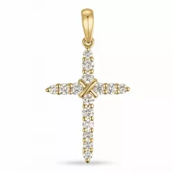 kruis diamant hanger in 14 caraat goud 0,50 ct