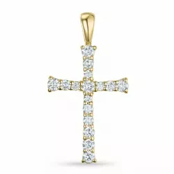 kruis diamant hanger in 14 caraat goud 0,297 ct