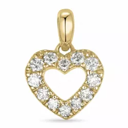 hart diamant hanger in 14 caraat goud 0,206 ct