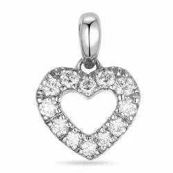 hart diamanten hanger in 14 caraat witgoud 0,206 ct