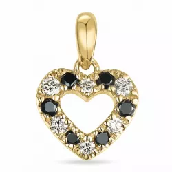 hart zwart diamant diamanten hanger in 14 caraat goud 0,104 ct 0,102 ct
