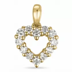 hart diamant hanger in 14 caraat goud 0,264 ct