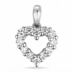 hart diamanten hanger in 14 caraat witgoud 0,264 ct