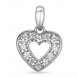 hart diamanten hanger in 14 caraat witgoud 0,149 ct
