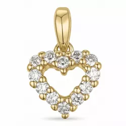 hart diamanten hanger in 14 caraat goud 0,18 ct