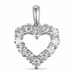 hart diamanten hanger in 14 caraat witgoud 0,96 ct
