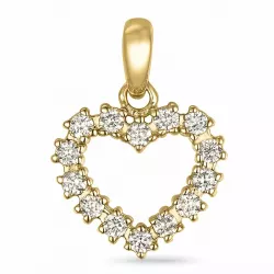 hart diamant hanger in 14 caraat goud 0,19 ct