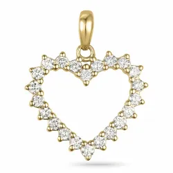 hart diamant hanger in 14 caraat goud 0,33 ct