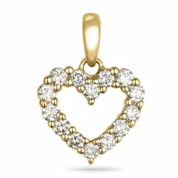 hart diamant hanger in 14 caraat goud 0,25 ct