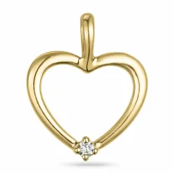 hart diamant hanger in 14 caraat goud 0,019 ct