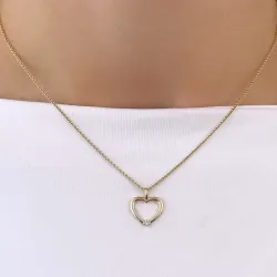 hart diamant hanger in 14 caraat goud 0,019 ct