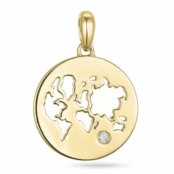 world diamant hanger in 14 caraat goud 0,01 ct