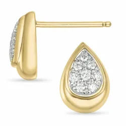druppel briljant oorbellen in 14 karaat goud met diamant 