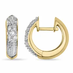 briljant creool in 14 karaat goud en witgoud met diamant 