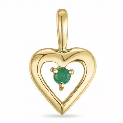 hart smaragd hanger in 14 caraat goud 0,053 ct