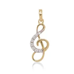 noot zirkoon hanger in 9 karaat goud