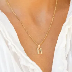 letter h hanger in 9 karaat goud - My Letter