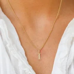 letter i hanger in 9 karaat goud - My Letter