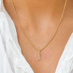 letter j hanger in 9 karaat goud - My Letter