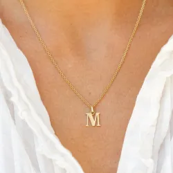 letter m hanger in 9 karaat goud - My Letter