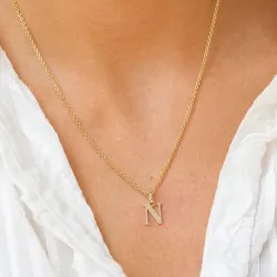 letter n hanger in 9 karaat goud - My Letter