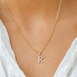 letter r hanger in 9 karaat goud - My Letter