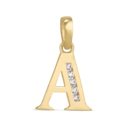 letter a zirkoon hanger in 9 karaat goud - My Letter
