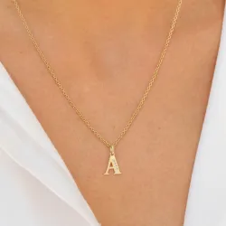 letter a zirkoon hanger in 9 karaat goud - My Letter