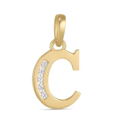 letter c zirkoon hanger in 9 karaat goud - My Letter