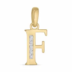 letter f zirkoon hanger in 9 karaat goud - My Letter