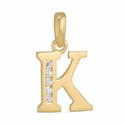 letter k zirkoon hanger in 9 karaat goud - My Letter