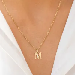 letter m zirkoon hanger in 9 karaat goud - My Letter