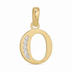 letter o zirkoon hanger in 9 karaat goud
