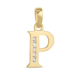 letter p zirkoon hanger in 9 karaat goud - My Letter