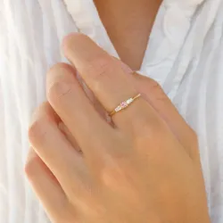 smal roze zirkoon ring in 9 karaat goud - Gold Collection