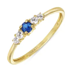 smal blauwe zirkoon ring in 9 karaat goud - Gold Collection