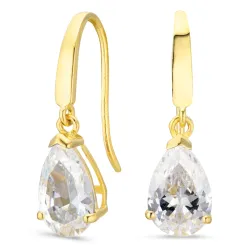 druppelvormige oorbellen in 9 karaat goud met zirkoon - Gold Collection