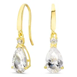 druppelvormige oorbellen in 9 karaat goud met zirkoon - Gold Collection