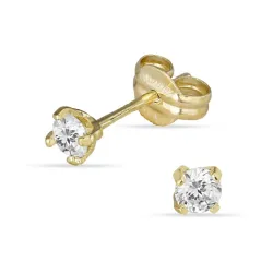 3,5 mm oorsteker in 9 karaat goud met zirkoon - Gold Collection